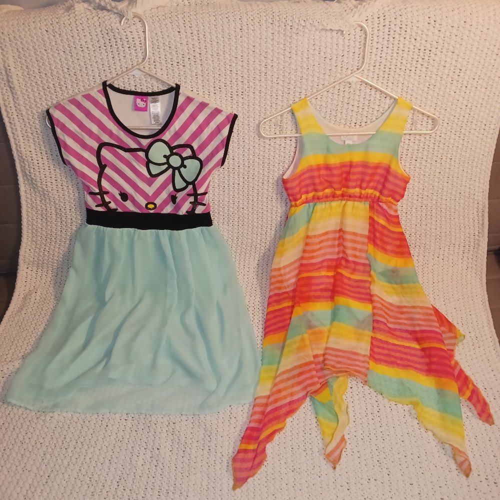 Set of HelloKitty & Multi color Party Dresses M-7/8